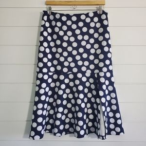 New York&Company 7th AVENUE Blue Polka Dot size L skirt
